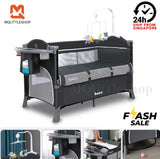 2 Layer Portable Infant Baby Cot Playpen Travel Cot