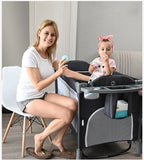 2 Layer Portable Infant Baby Cot Playpen Travel Cot