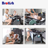 2 Layer Portable Infant Baby Cot Playpen Travel Cot