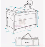 2 Layer Portable Infant Baby Cot Playpen Travel Cot