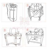 2 Layer Portable Infant Baby Cot Playpen Travel Cot