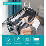 2 Layer Portable Infant Baby Cot Playpen Travel Cot