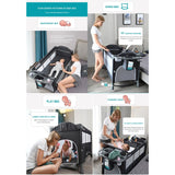 2 Layer Portable Infant Baby Cot Playpen Travel Cot