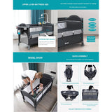 2 Layer Portable Infant Baby Cot Playpen Travel Cot