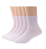 5 Pairs Of Kids Basic School Cotton Socks White Socks Unisex