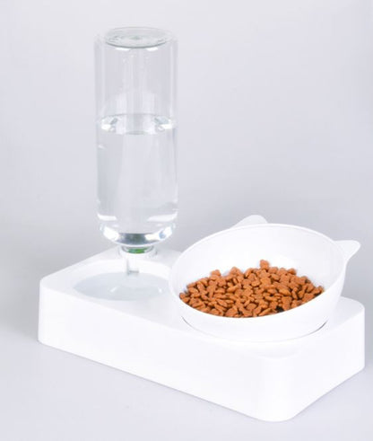 Pets Water and Food Bowl Set 15°Tilted Water