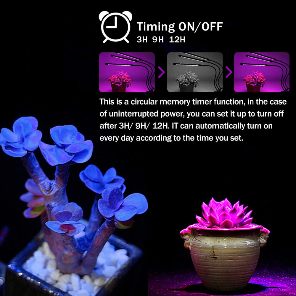 [Local Seller]4 Heads Grow Light Tube for Indoor Plant USB 80 LED Red Blue Full Spectrum Sunlike Light