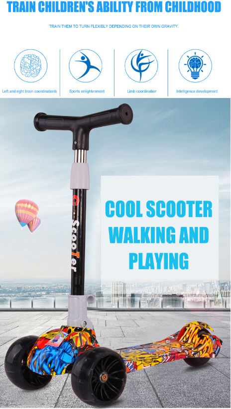 Kids Scooter Foldable Light Up Music