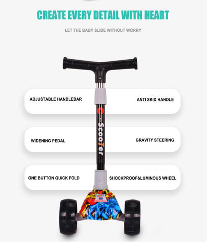 Kids Scooter Foldable Light Up Music