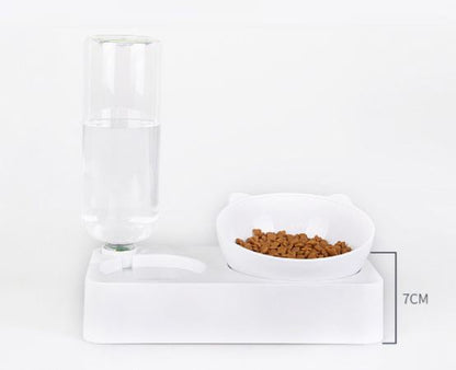 Pets Water and Food Bowl Set 15°Tilted Water