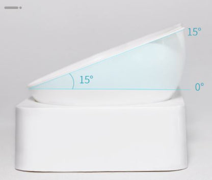 Pets Water and Food Bowl Set 15°Tilted Water