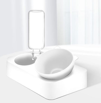 Pets Water and Food Bowl Set 15°Tilted Water