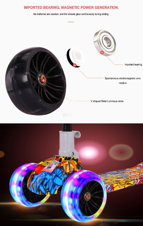 Kids Scooter Foldable Light Up Music