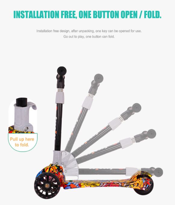 Kids Scooter Foldable Light Up Music