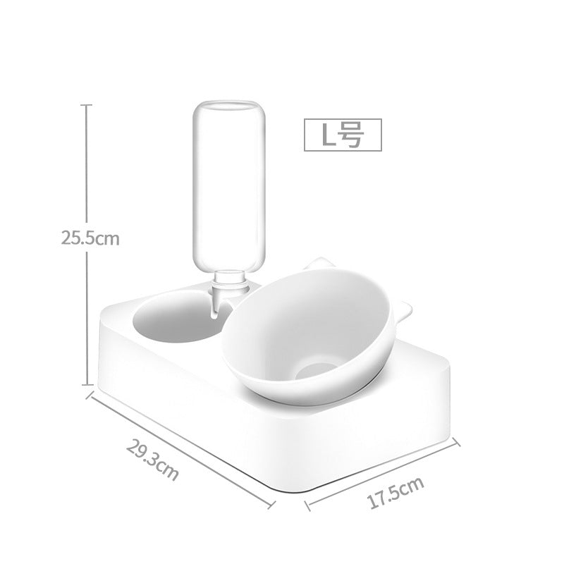 Pets Water and Food Bowl Set 15°Tilted Water