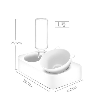 Pets Water and Food Bowl Set 15°Tilted Water