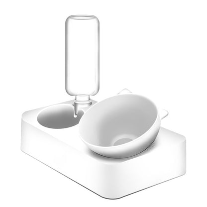 Pets Water and Food Bowl Set 15°Tilted Water