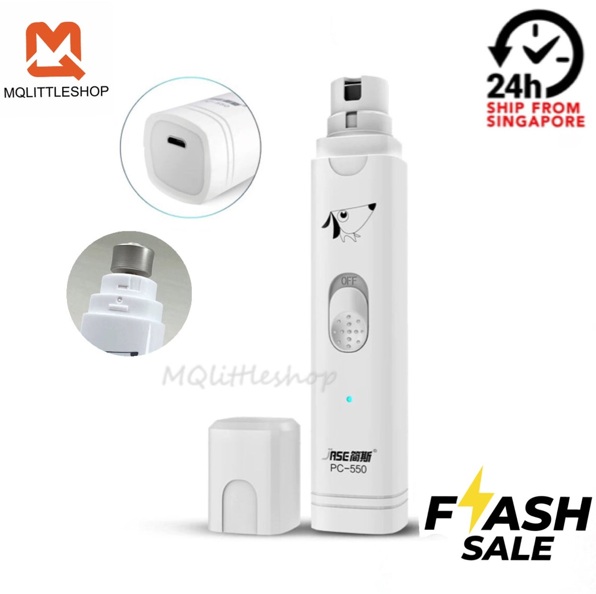 Electric Pet Nail Grinder Nail Buffer USB Charging Low Noise Painless Dog Nail Trimmer