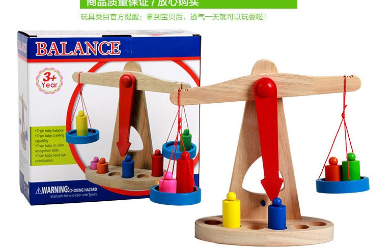 Wooden Montessori Toy Wooden Balance Scale Toy Kids Toy Children Educational Toy Teaching Aid Logic And Maths Learning