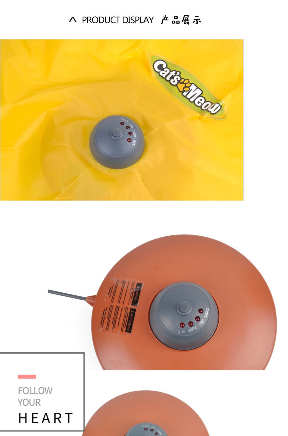 Cat Toy Automatic Cat Electric Rotating Spinning Toy Automatic Tail Training Toy
