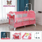 2 Layer Portable Infant Baby Cot Playpen Travel Cot