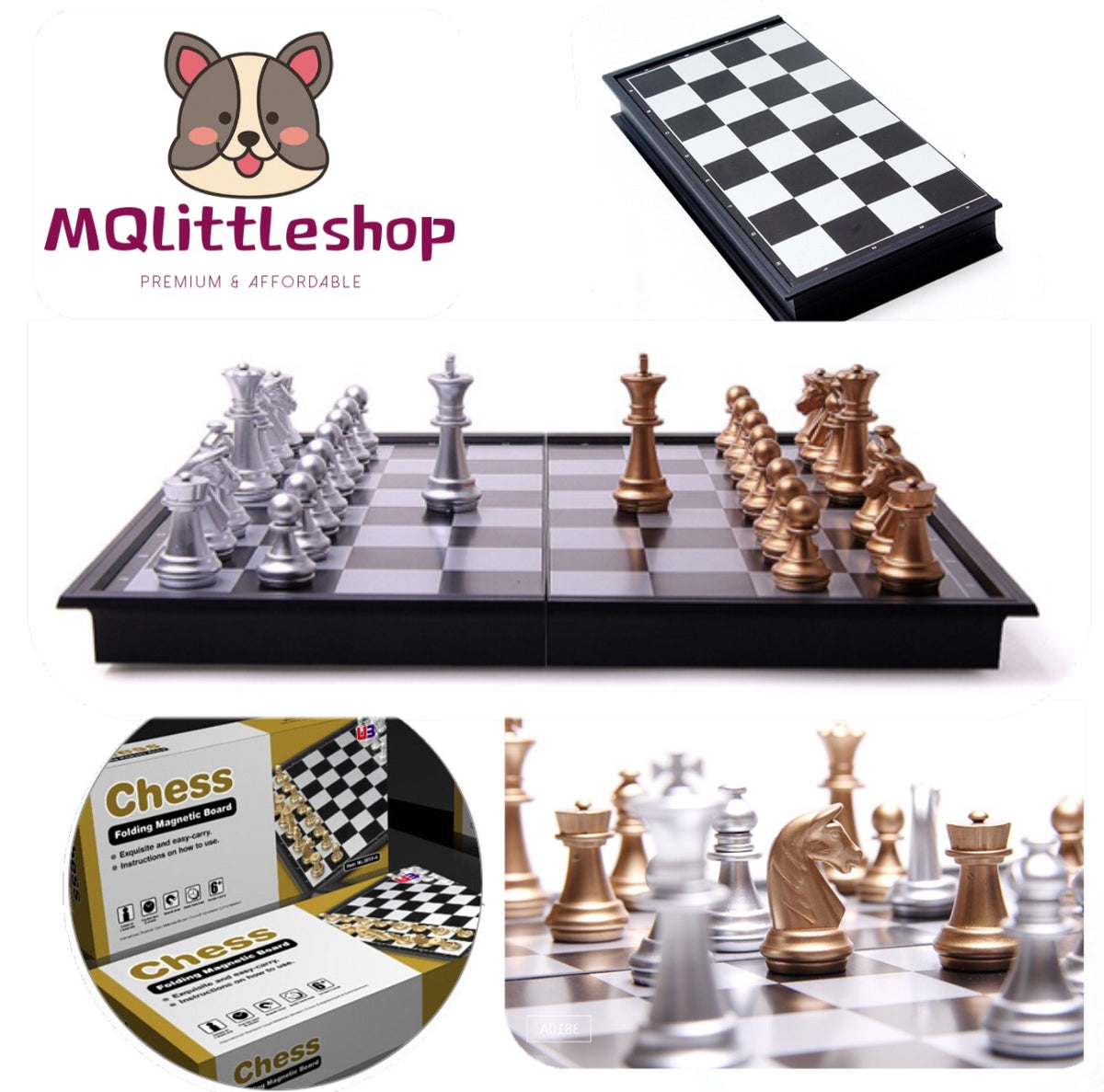 Magnetic English Chess Set Foldable Board