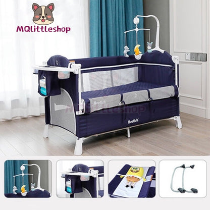 2 Layer Portable Infant Baby Cot Playpen Travel Cot