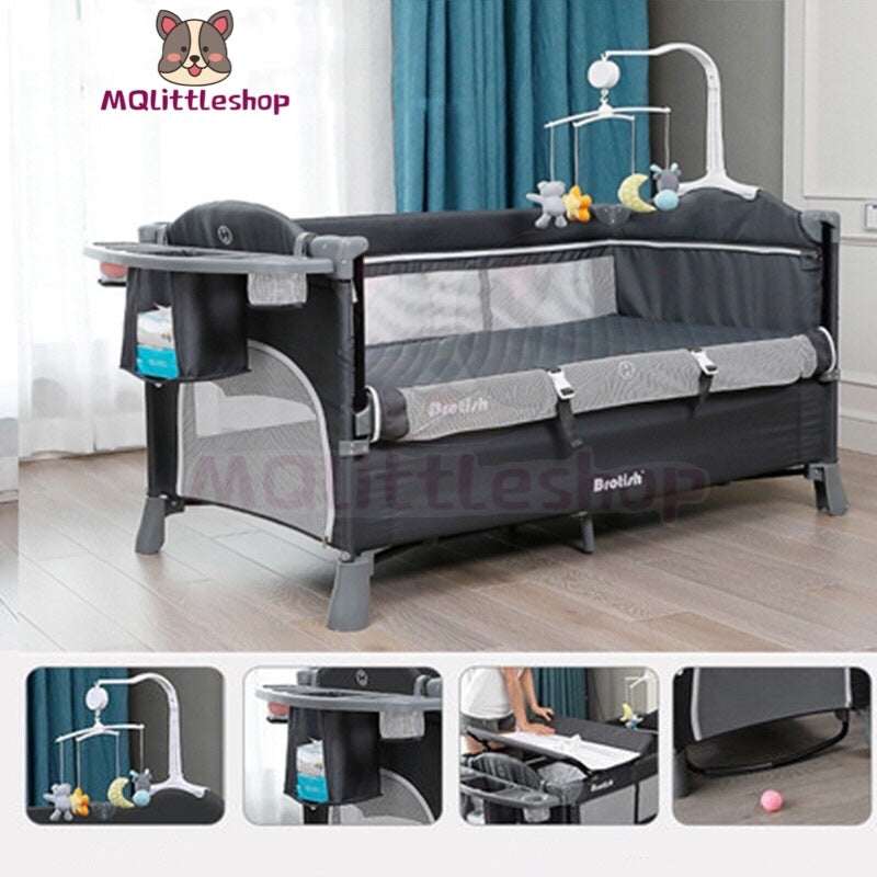 2 Layer Portable Infant Baby Cot Playpen Travel Cot
