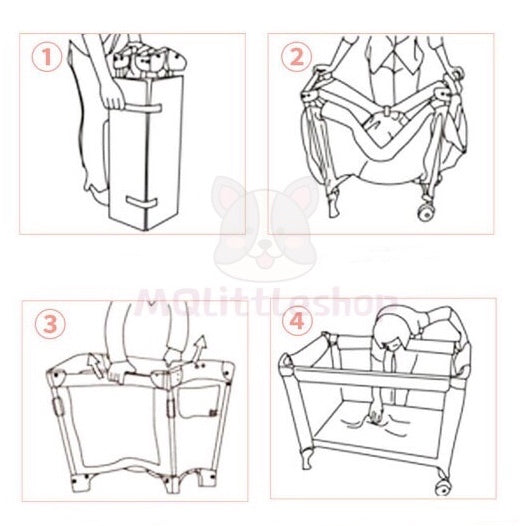 2 Layer Portable Infant Baby Cot Playpen Travel Cot
