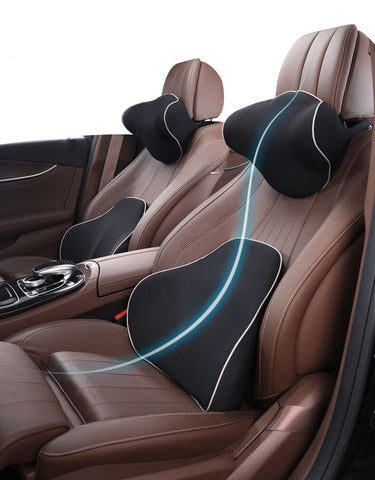 Car Seat Neck Back Cushion Memory Foam Cushion Lumbar Support Pain Relief