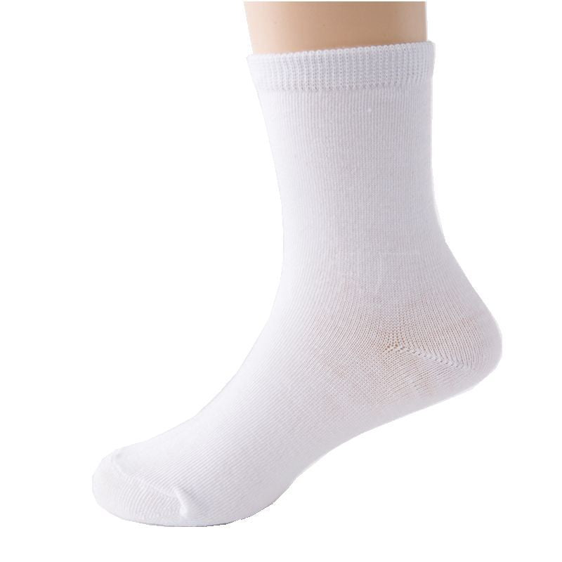 5 Pairs Of Kids Basic School Cotton Socks White Socks Unisex