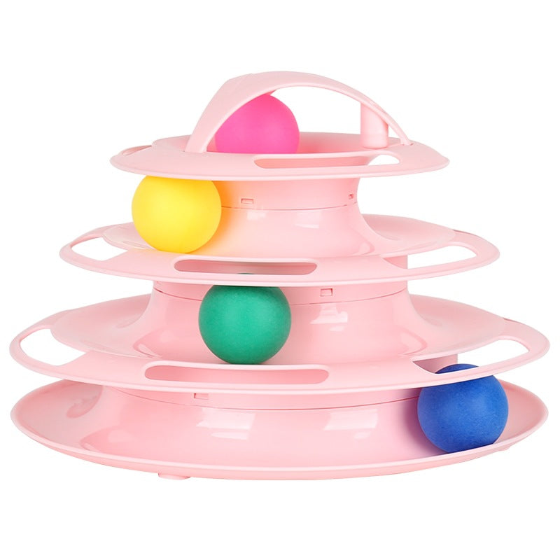 Cat Ball Toy 4 Tier Cat Teaser Toy Intelligence Toy Smart Toy Cat Toy