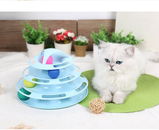 Cat Ball Toy 4 Tier Cat Teaser Toy Intelligence Toy Smart Toy Cat Toy