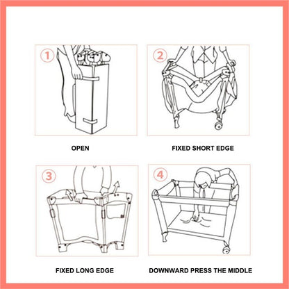 2 Layer Portable Infant Baby Cot Playpen Travel Cot
