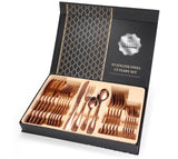 24 Pcs Cutlery Set 304 Food Grade Stainless Steel Spoon Fork Knife Tea Spoon Gift Set