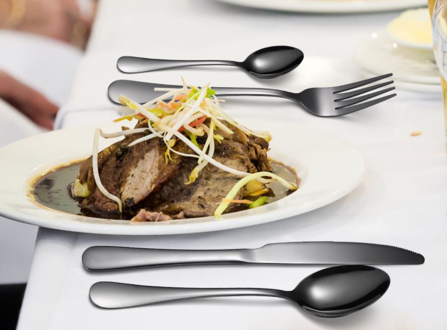 24 Pcs Cutlery Set 304 Food Grade Stainless Steel Spoon Fork Knife Tea Spoon Gift Set